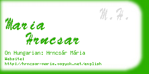maria hrncsar business card